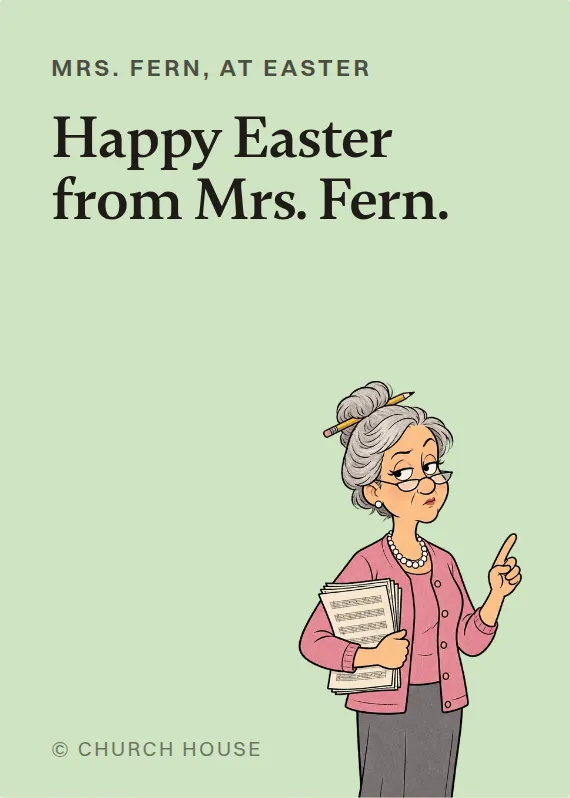 Mrs. Fern easter card: Happy Easter from Mrs. Fern.
