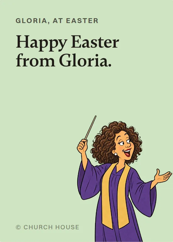 Gloria easter card: Happy Easter from Gloria.